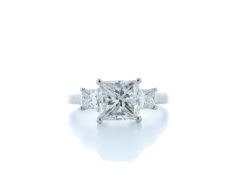 18ct White Gold Three Stone Claw Set Diamond Ring 2.62 (2.00) Carats