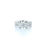 18ct White Gold Three Row Diamond Ring 3.10 (2.1) Carats