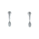 18ct White Gold Oval Cluster Diamond Earring 0.83 Carats