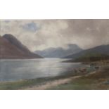 Original Signed Watercolour. Edward Arden - Cattle At The Loch