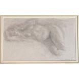 Jane Macneill bn 1971 Scottish, signed pencil drawing reclining nude