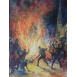 Alexander Muir (Dundee artist) Watercolour "bonfire night"