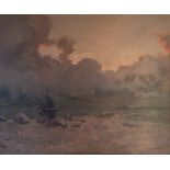 Sailing boat at Sunset by Scottish artist Alexander Frew Exhibited RA, RSA & GI