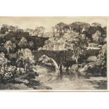 Leonard Russell Squirrel (RWS, RE, RI, PS, SGA 1893-1979) signed etching Brig O’Gowrie Deeside