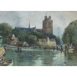 James Garden Laing Scottish (1852-1915) Signed watercolour Canal Scene