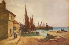 Fife Coast watercolour by George Neil Scottish artist 1888-1930