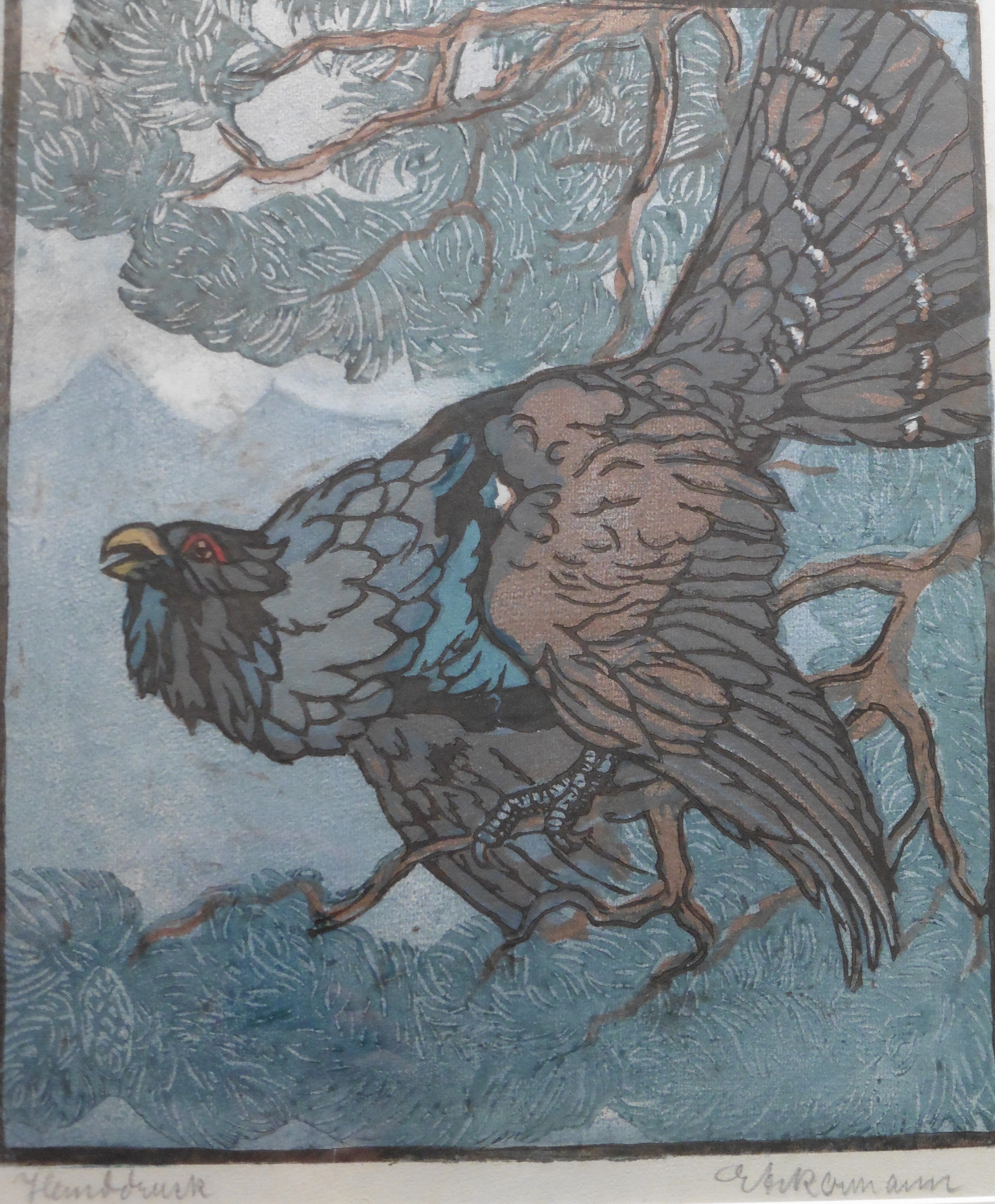 Duck- German woodblock print signed and titled indistinctly - Image 5 of 5