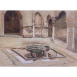 Jane Hyde Fraser R.W.S Scottish fl 1902-1945 watercolour painting, Moorish courtyard