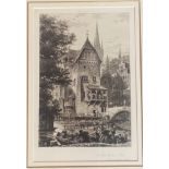 Etching "The Old German Mill" by Axel Herman Haig 1835-1921, RA