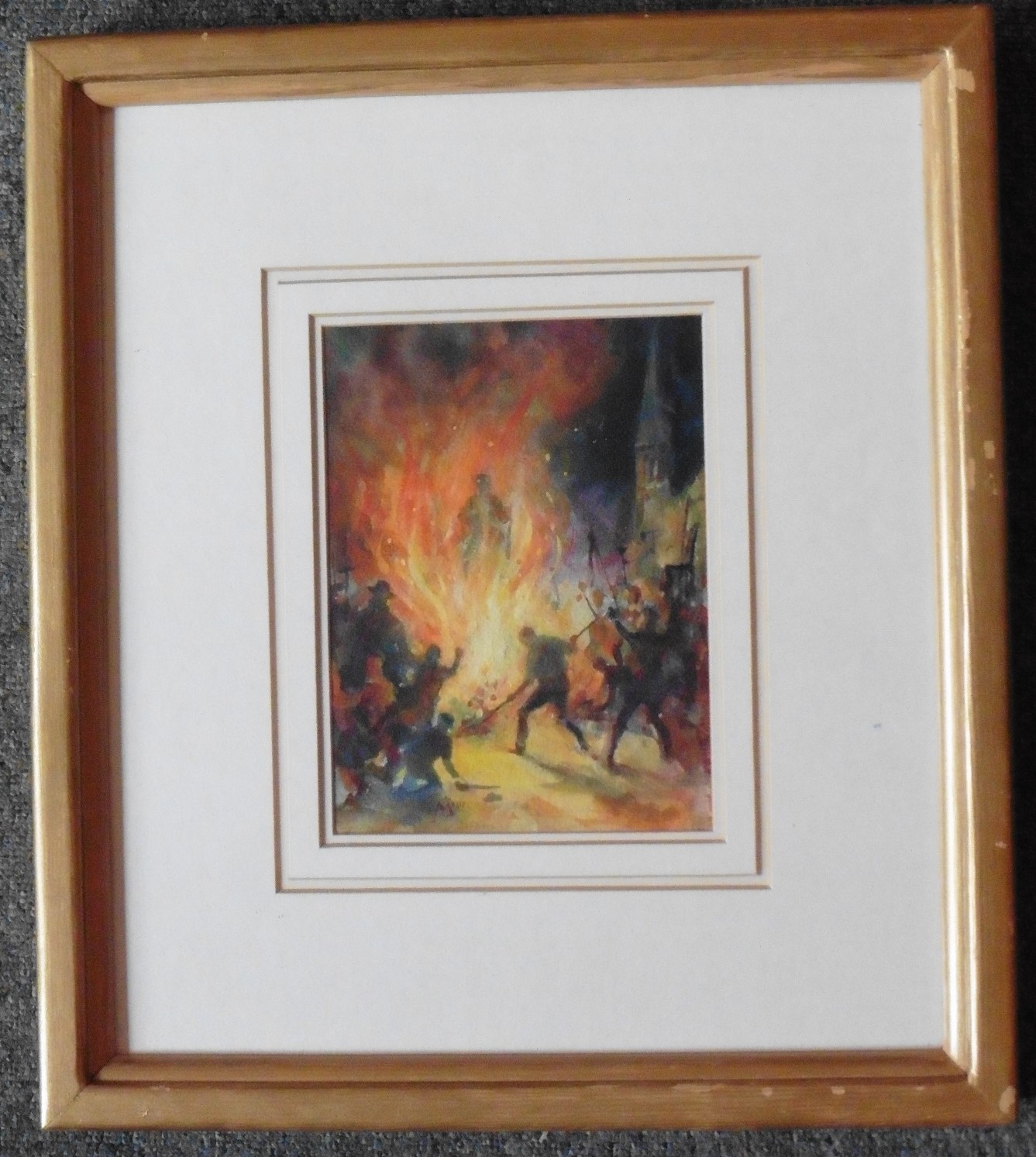 Alexander Muir (Dundee artist) Watercolour "bonfire night" - Image 2 of 4