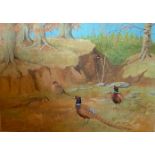 Original signed watercolour by Scottish artist Ralston Gudgeon RSW Pheasants