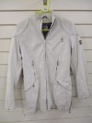 Brand new Belstaff white leather s42 ladies padded elbow section side zips detail RRP approx. ?...