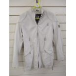 Brand new Belstaff white leather s42 ladies padded elbow section side zips detail RRP approx. ?...