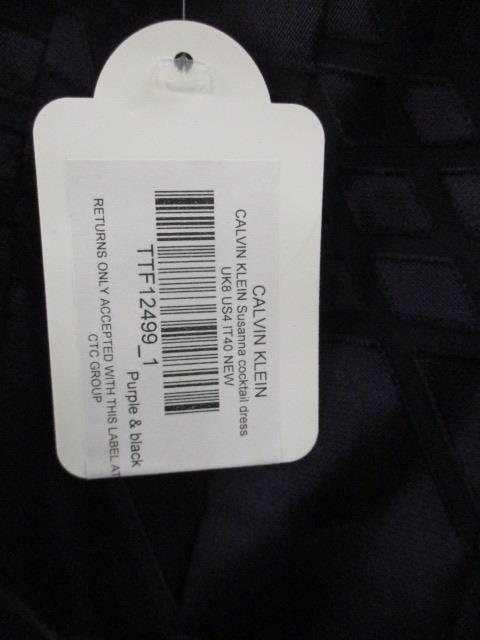 Brand new Calvin Klein Sussana cocktail dress size 8 purple and black design - Image 4 of 8