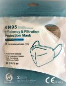 KN-95 / FFP2 Face mask, retail twin pack, eyelet for hanging display 50 packs qty 100 pcs