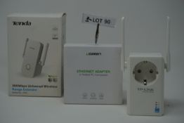 rrp £119.99 bundle of 3 wifi enhancement products including tp-link wi-fi range extender