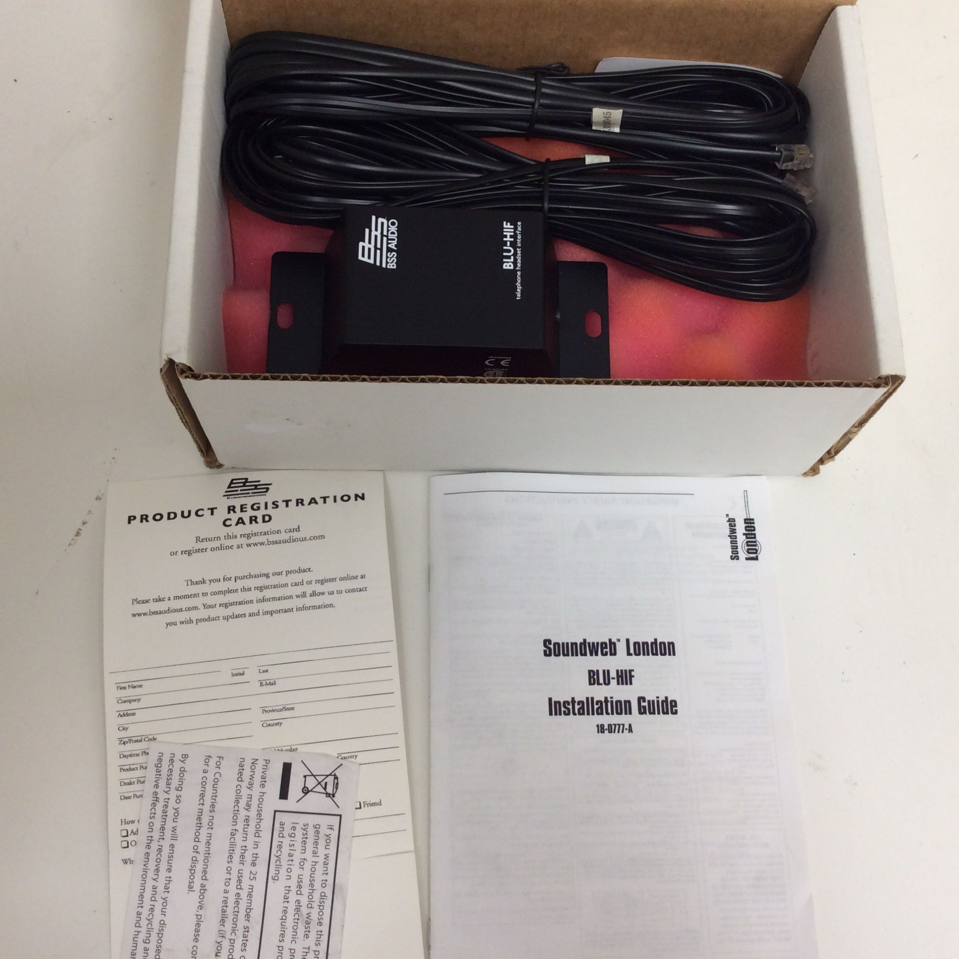 Bss audio blu-h1f telephone headset interface (boxed)