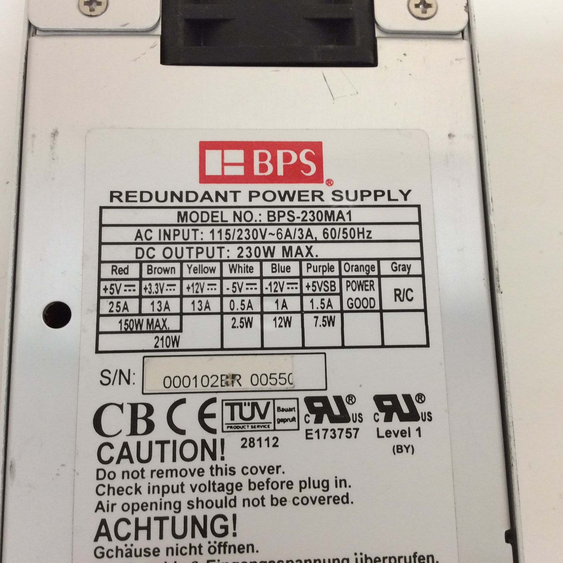 Bps redundant power supply - modle bps-230ma1 - Image 2 of 3
