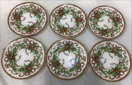A Set Of 6 Tiffany Salad/Dessert 'Garland Holiday' Plates