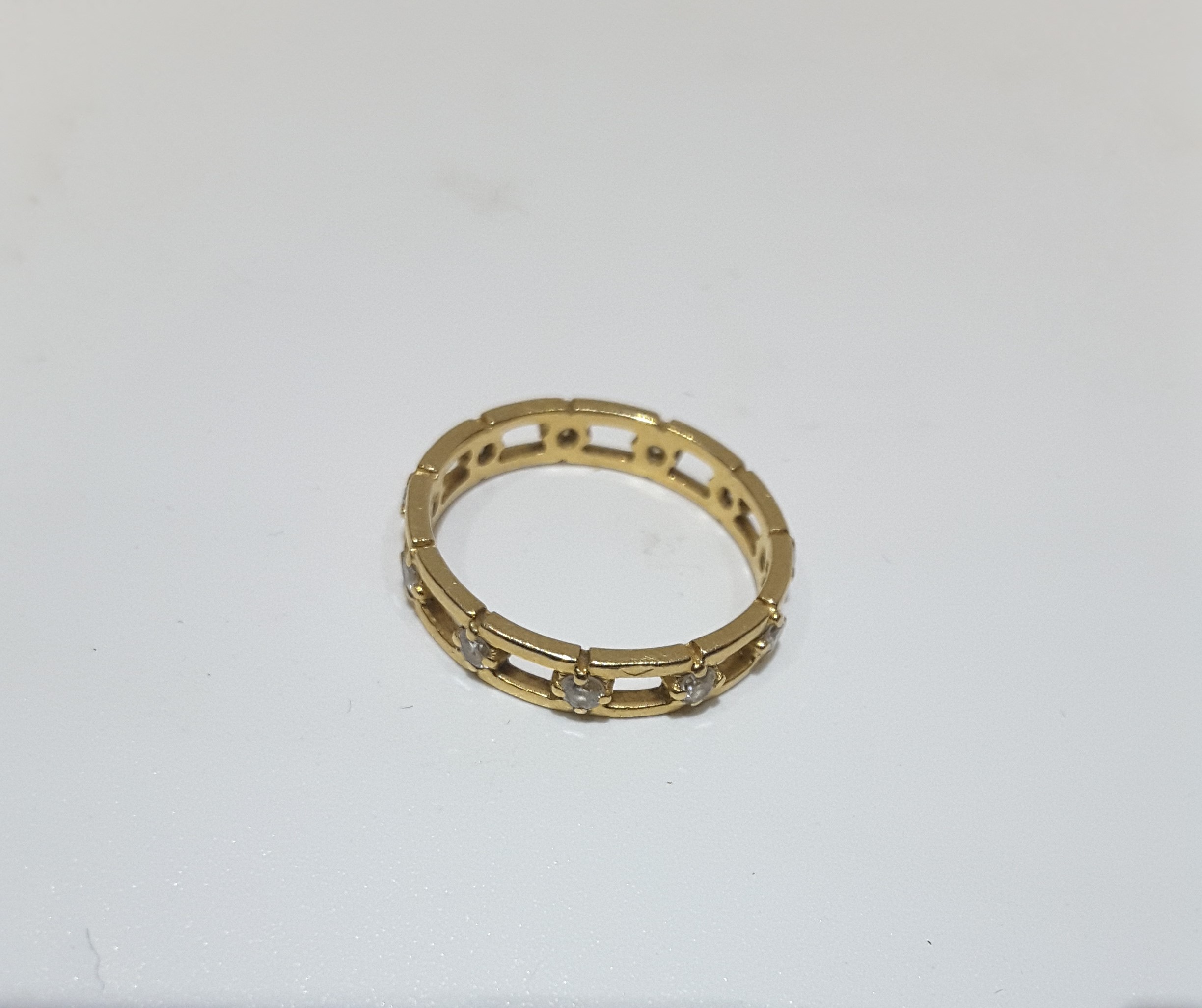 18Ct Yellow Gold Diamond Open Link Full Eternity Ring