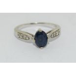 18Ct White Gold Sapphire & Diamond Ring