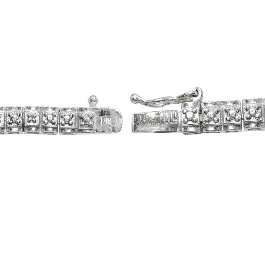 Silver Square 16 Diamond Line Bracelet - Image 3 of 4