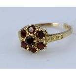 9Ct Gold Yellow Garnet Cluster Ring