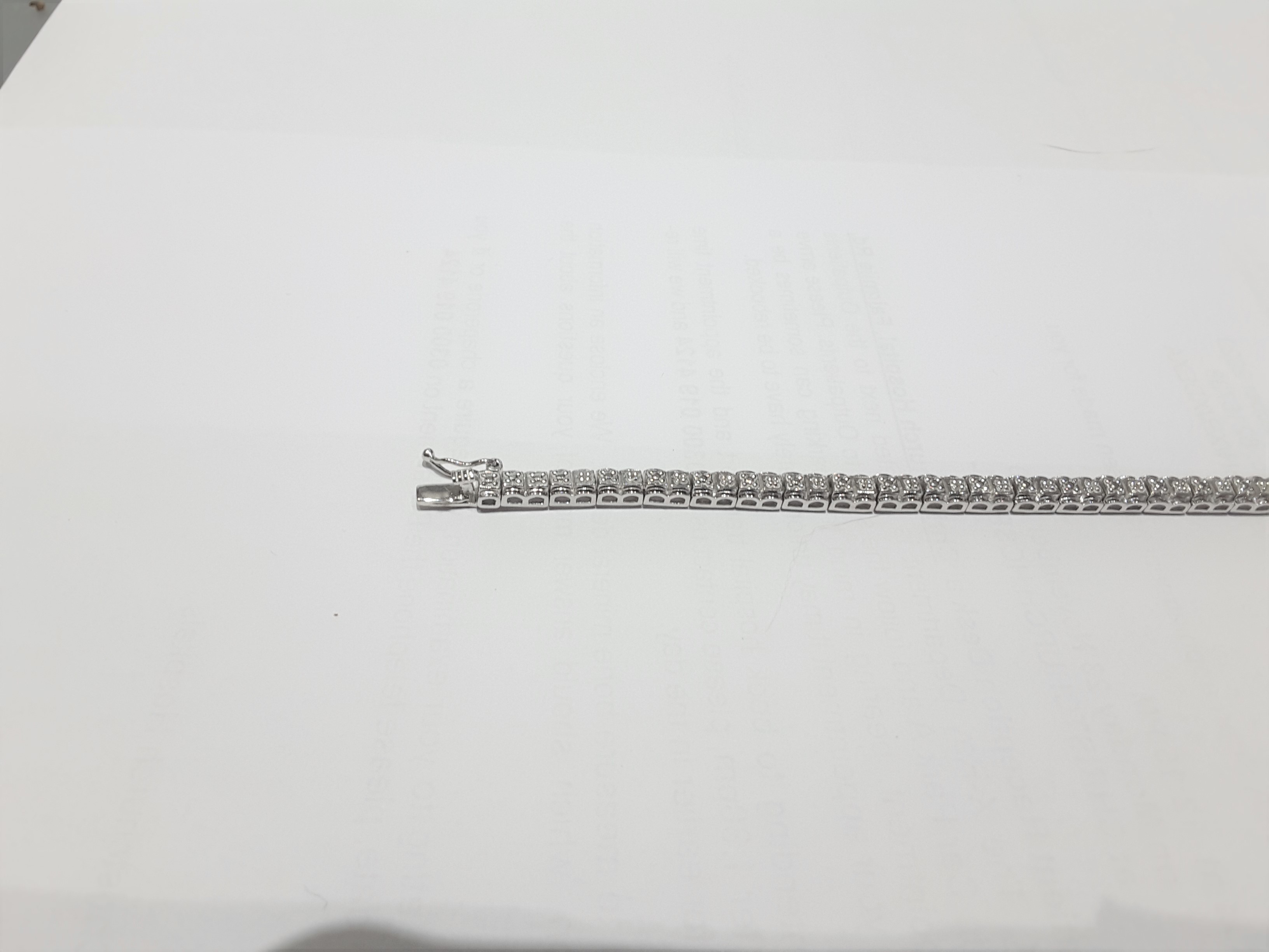 Silver Square 16 Diamond Line Bracelet - Image 2 of 4