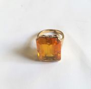9Ct Yellow Gold Square Yellow Sapphire Ring