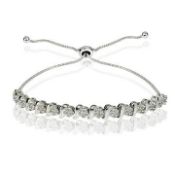 A Silver & Diamond 1/10 Link Bracelet