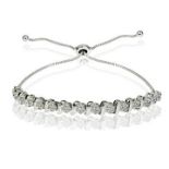 A Silver & Diamond 1/10 Link Bracelet