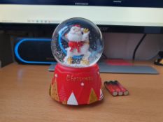 christmas santa claus musical snow crystal ball batteries included rrp £30