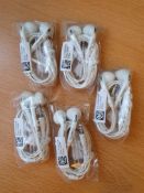 5 x samsung galaxy eg920bw earphones rrp £100