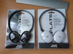 2 x jvc ha-s160-w high quality light weight headphones combined rrp £50