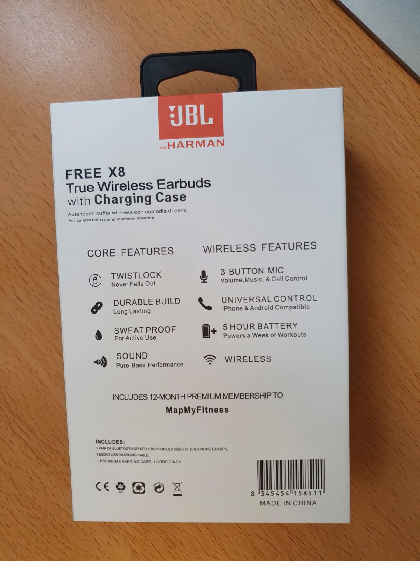 new jbl free x8 wireless bluetooth earphones black rrp£149 - Image 2 of 2