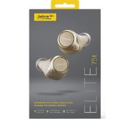 new jabra elite 75t wireless earbuds gold beige rrp £189.99