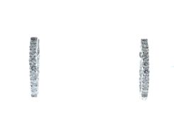 18ct White Gold Diamond Hoop Earrings 1.96 Carats