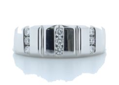 18ct White Gold Illusion Set Semi Eternity Diamond Ring 0.30 Carats