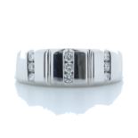 18ct White Gold Illusion Set Semi Eternity Diamond Ring 0.30 Carats