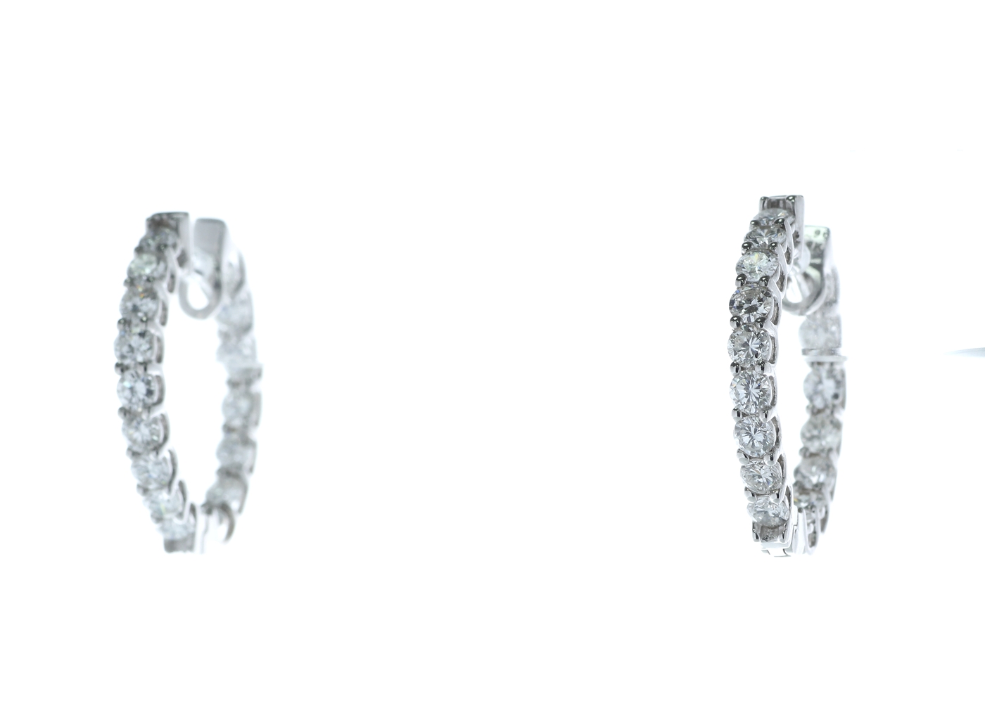 18ct White Gold Diamond Hoop Earrings 1.96 Carats - Image 2 of 4