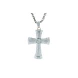18ct White Gold Diamond Cross Pendant and Chain 5.12 Carats Carats