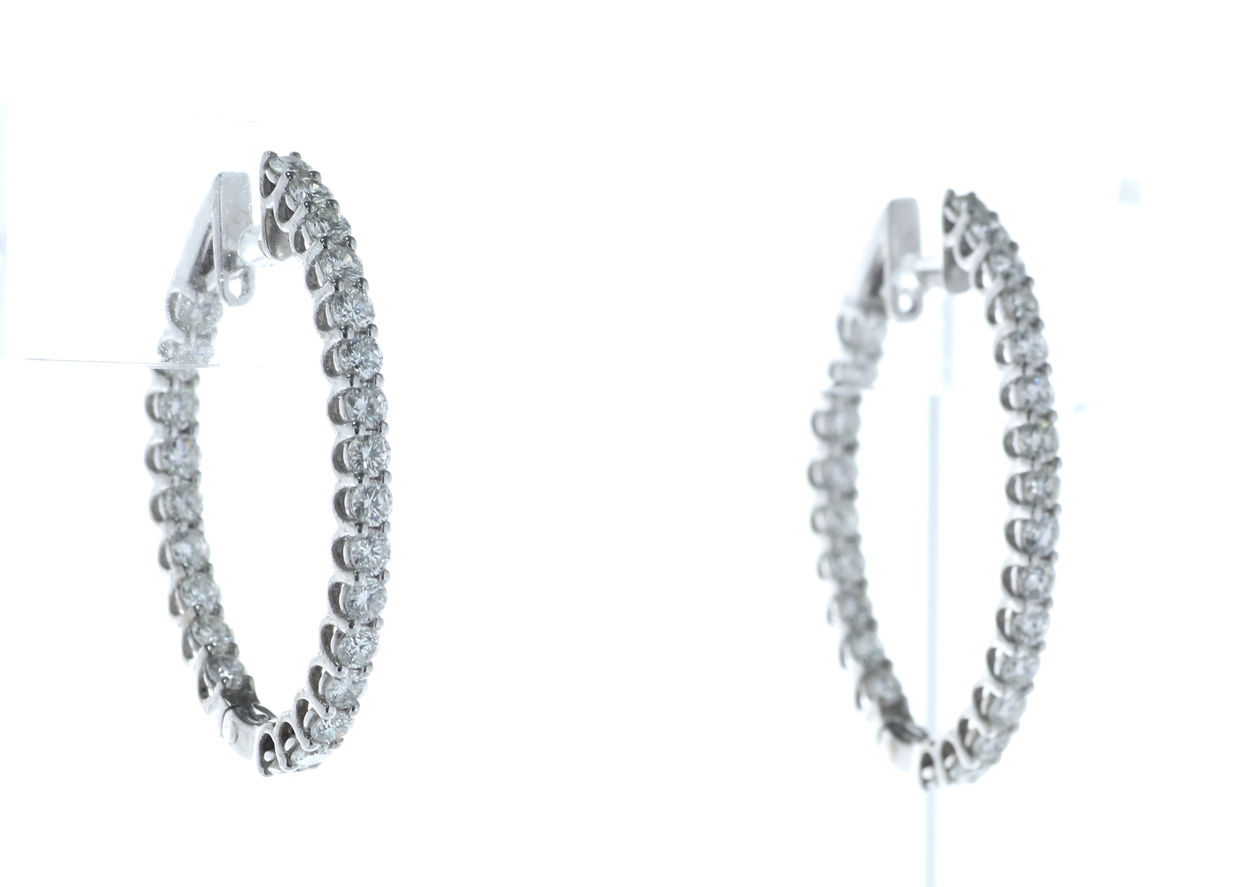 18ct White Gold Diamond Hoop Earrings 2.23 Carats - Image 2 of 4