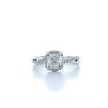 18ct White Gold Cushion Cut Diamond Ring 1.03 (0.71) Carats