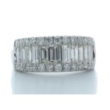 18ct White Gold Channel Set Semi Eternity Diamond Ring 2.04 Carats