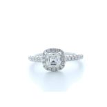 18ct White Gold Flawless Asscher Cut Diamond Ring 1.00 (0.71) Carats