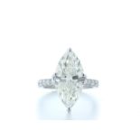 18ct White Gold Marquise Cut Diamond Ring 5.70 Carats