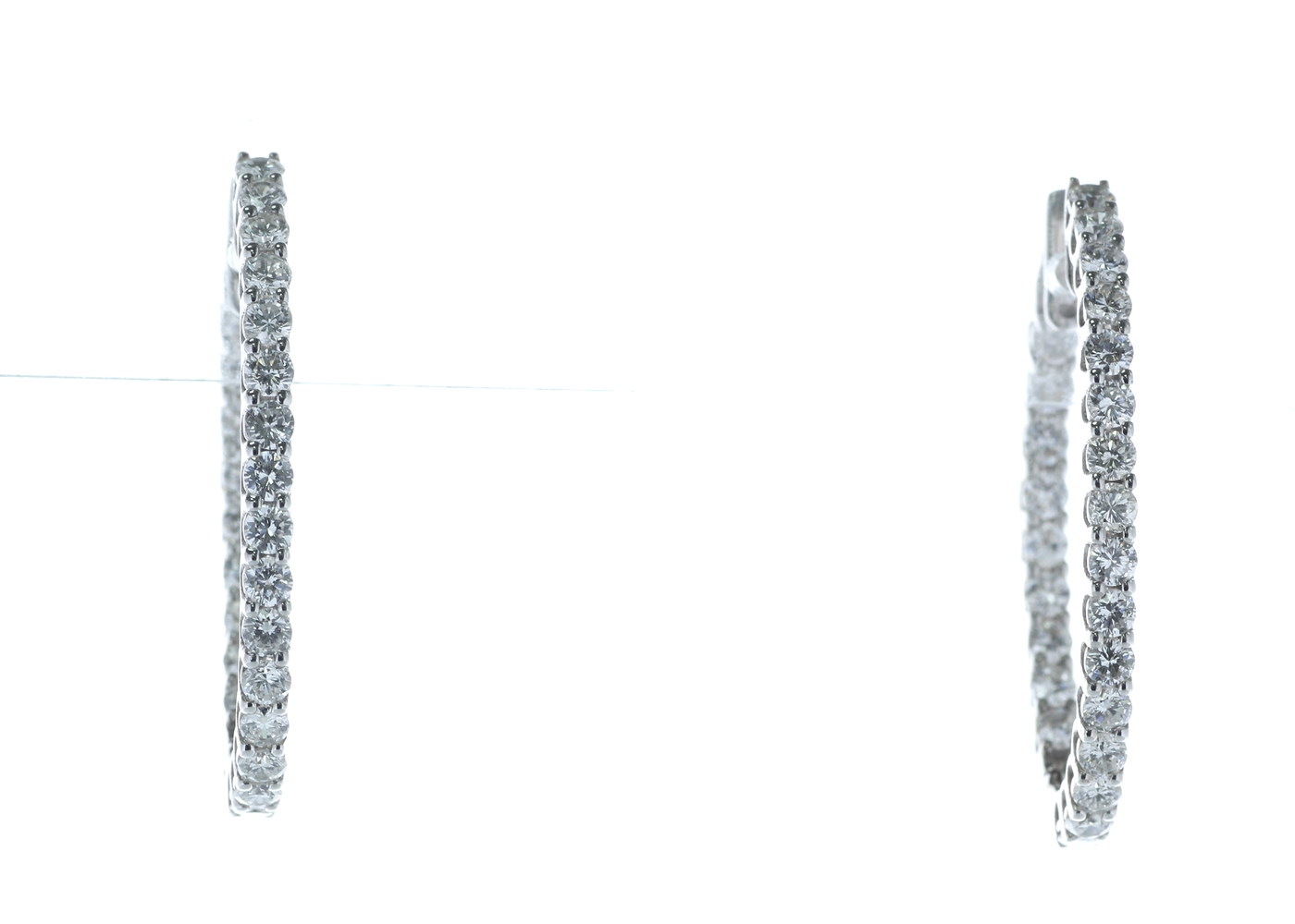 18ct White Gold Diamond Hoop Earrings 2.23 Carats