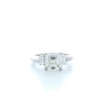 18ct White Gold Three Stone Claw Set Diamond Ring 3.11 Carats