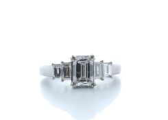 18ct White Gold Emerald Cut Diamond Ring 1.73 Carats