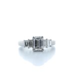 18ct White Gold Emerald Cut Diamond Ring 1.73 Carats